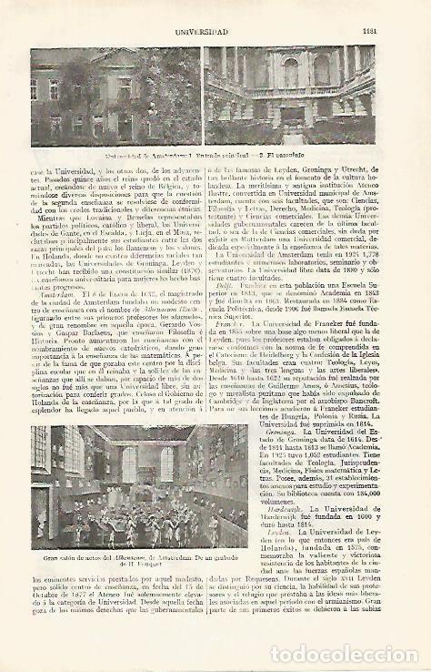 Postais: LAMINA ESPASA 31892: Universidad de Amsterdam - Varios