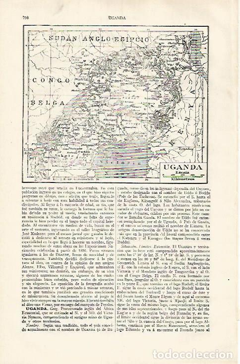 Postais: LAMINA ESPASA 31844: Mapa de Uganda - Varios