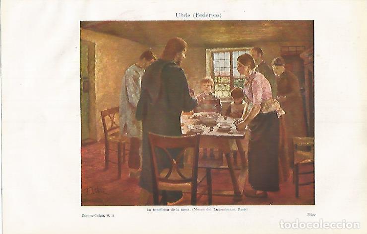 Postais: LAMINA ESPASA 31849: La bendicion de la mesa por F. Uhde - Varios