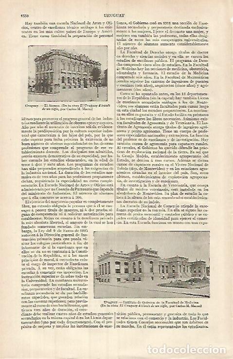 Postais: LAMINA ESPASA 31946: El Ateneo y Facultad de Medicina Uruguay - Varios