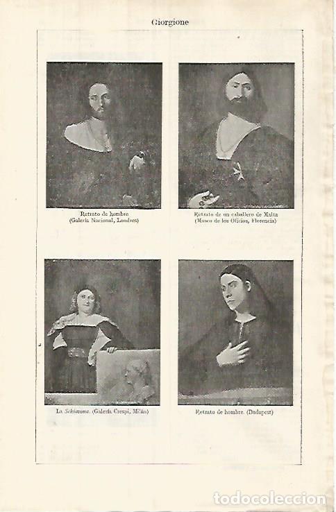 Postais: LAMINA ESPASA 31976: Retratos por Giorgione - Varios