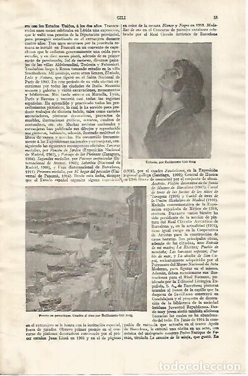 Postais: LAMINA ESPASA 31958: Extasis y Puerto de pescadores por Gili Roig - Varios