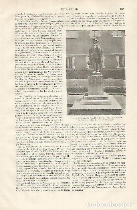 Postais: LAMINA ESPASA 31909: Estatua de Benjamin Franklin en Harvard - Varios