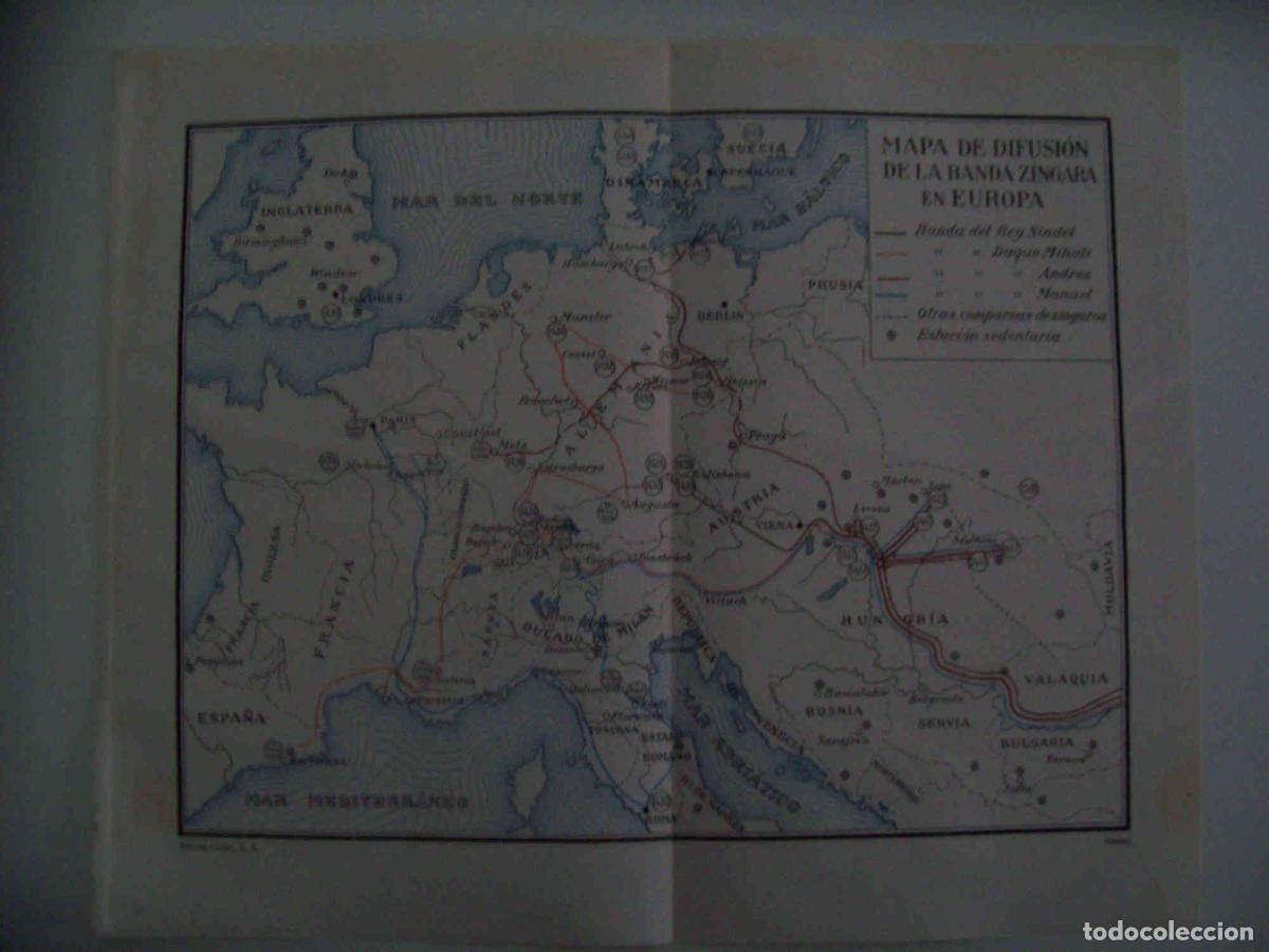 Postais: LAMINA ESPASA 31989: Mapa de la difusion zingara en Europa - Varios