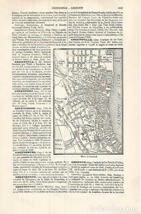 Postais: LAMINA ESPASA 32131: Plano de Greenock Escocia - Varios