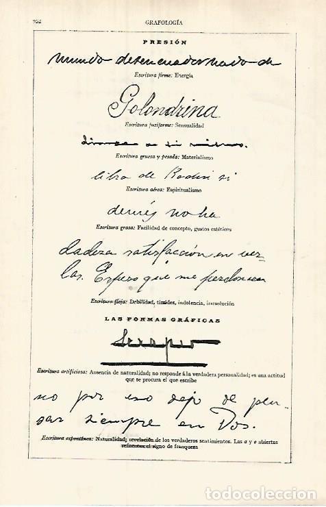 Postais: LAMINA ESPASA 32088: Presion y formas graficas en grafologia - Varios