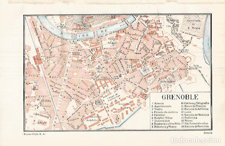 Postais: LAMINA ESPASA 32138: Plano de Grenoble Francia - Varios