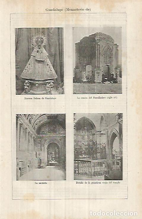 Postais: LAMINA ESPASA 32174: La Virgen de Guadalupe ermita del Humilladero y sacristia - Varios