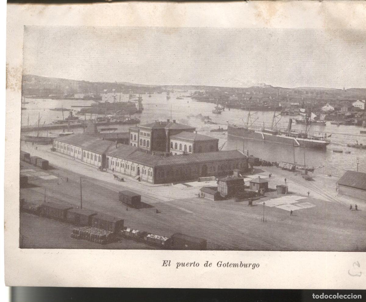 Postales: Lamina 22/23: Libro Nils Holgersson: El puerto de Gotemburgo + La pesqueria de Fjallbacka -