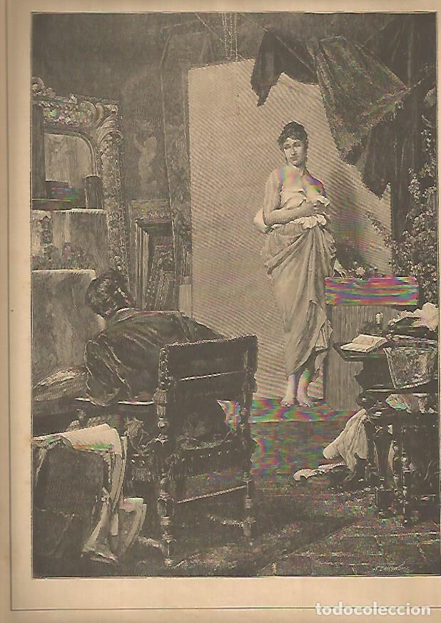 Postcards: LAMINA 13484: La modelo, por Kuntze - Varios