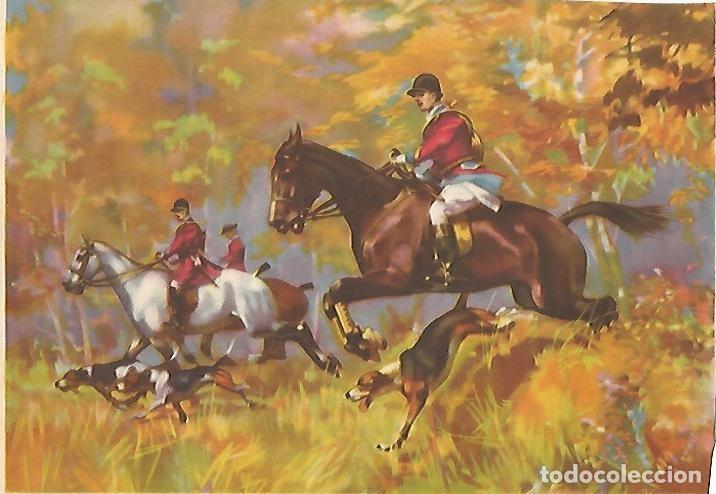 Cartes Postales: LAMINA 13115: Dibujo de caza con caballos - Varios
