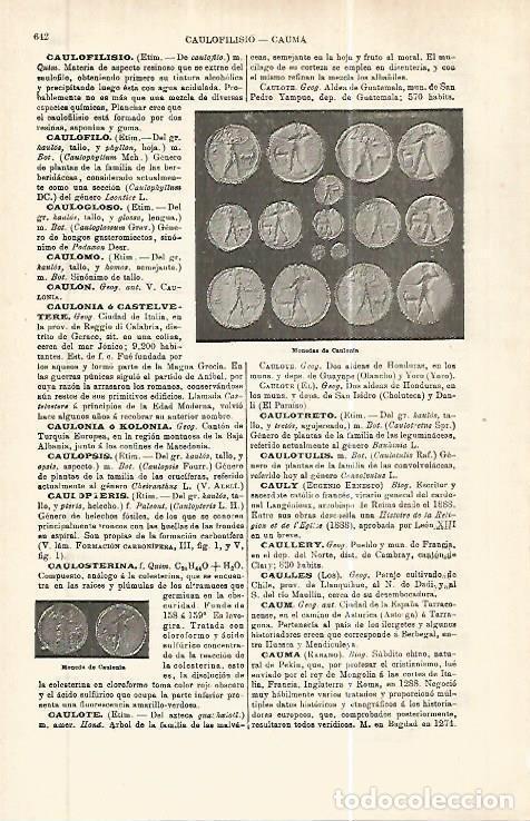 Cartoline: LAMINA ESPASA 32455: Monedas de Caulonia - Varios