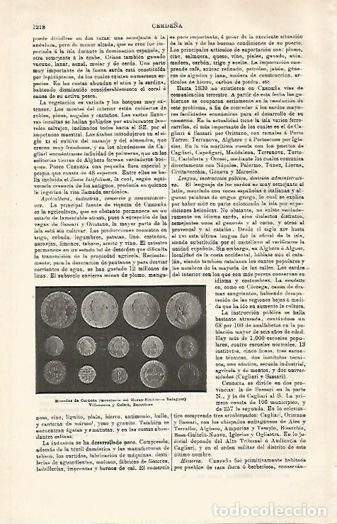 Cartes Postales: LAMINA ESPASA 32516: Monedas de Cerde&ntilde;a - Varios