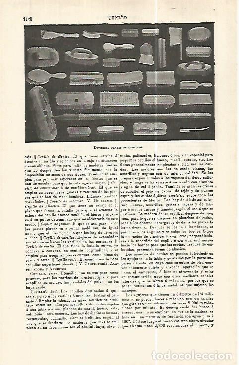 Cartes Postales: LAMINA ESPASA 32493: Clases de cepillos - Varios