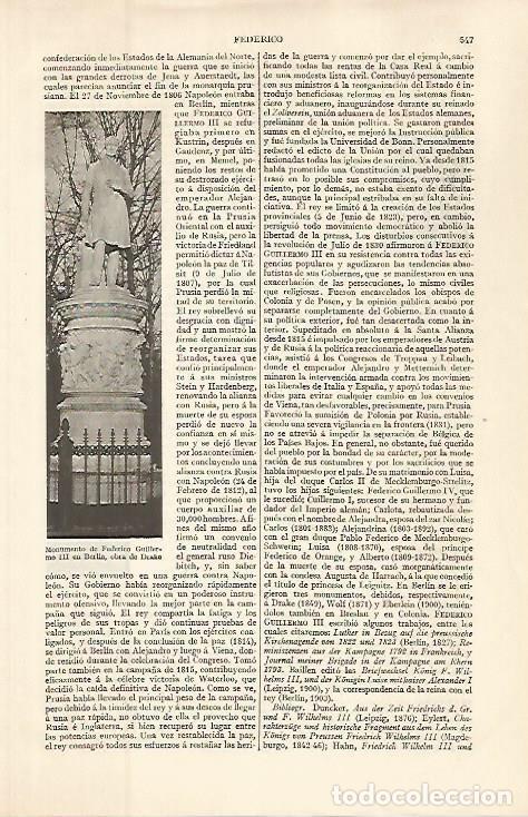 Postcards: LAMINA ESPASA 32629: Monumeento a Federico Guillermo III en Berllin - Varios