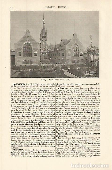 Postcards: LAMINA ESPASA 32624: Abadia de Fecamp, Francia - Varios