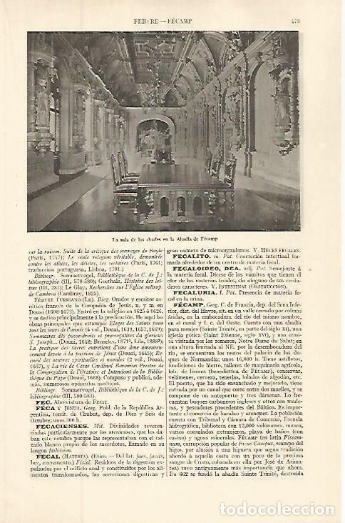Postkarten: LAMINA ESPASA 32625: Sala de los Abades en la Abadia de Fecamp, Francia - Varios