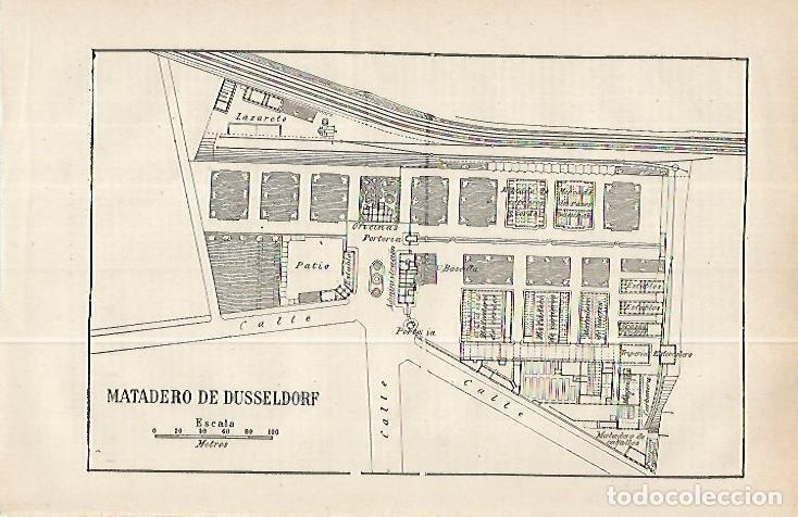Cartoline: LAMINA ESPASA 32265: Plano del matadero de Dusseldorf - Varios
