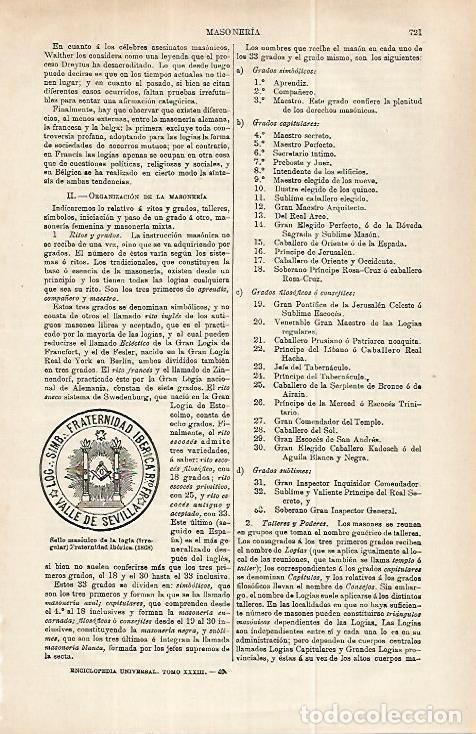 Cartoline: LAMINA ESPASA 32256: Sello masonico de la Logia Fraternidad Iberica - Varios