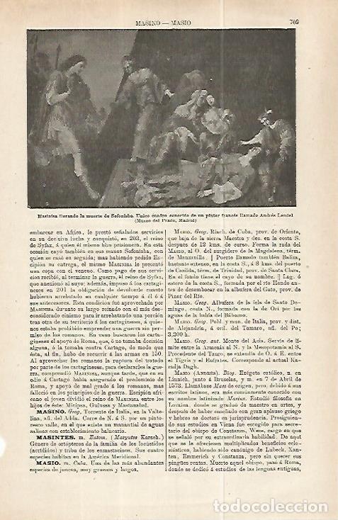 Cartoline: LAMINA ESPASA 32251: Masinisa llorando la muerte de Sofonisba, por Andres Lendel - Varios