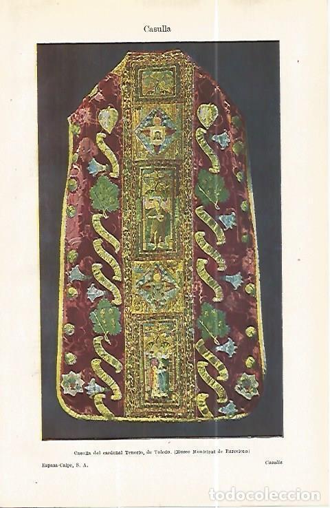 Postales: LAMINA ESPASA 32392: Casulla del Cardenal Tenorio - Varios