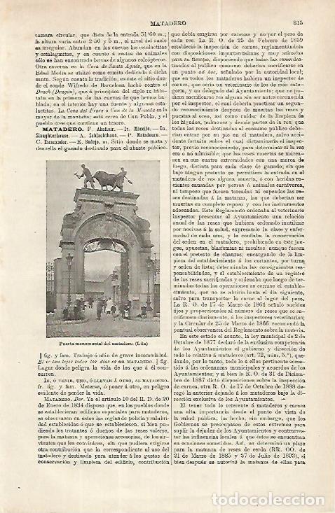 Cartes Postales: LAMINA ESPASA 32262: Puerta del matadero en Lila - Varios