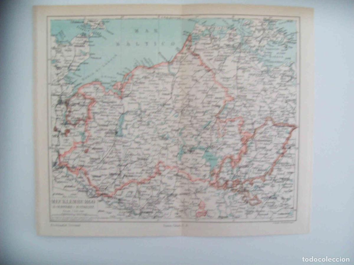 Postkarten: LAMINA ESPASA 32335: Mapa de Mecklemburgo - Varios
