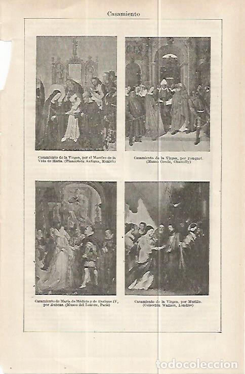 Cartes Postales: LAMINA ESPASA 32341: Casamiento, por Murillo, Rubens y Fouquet - Varios