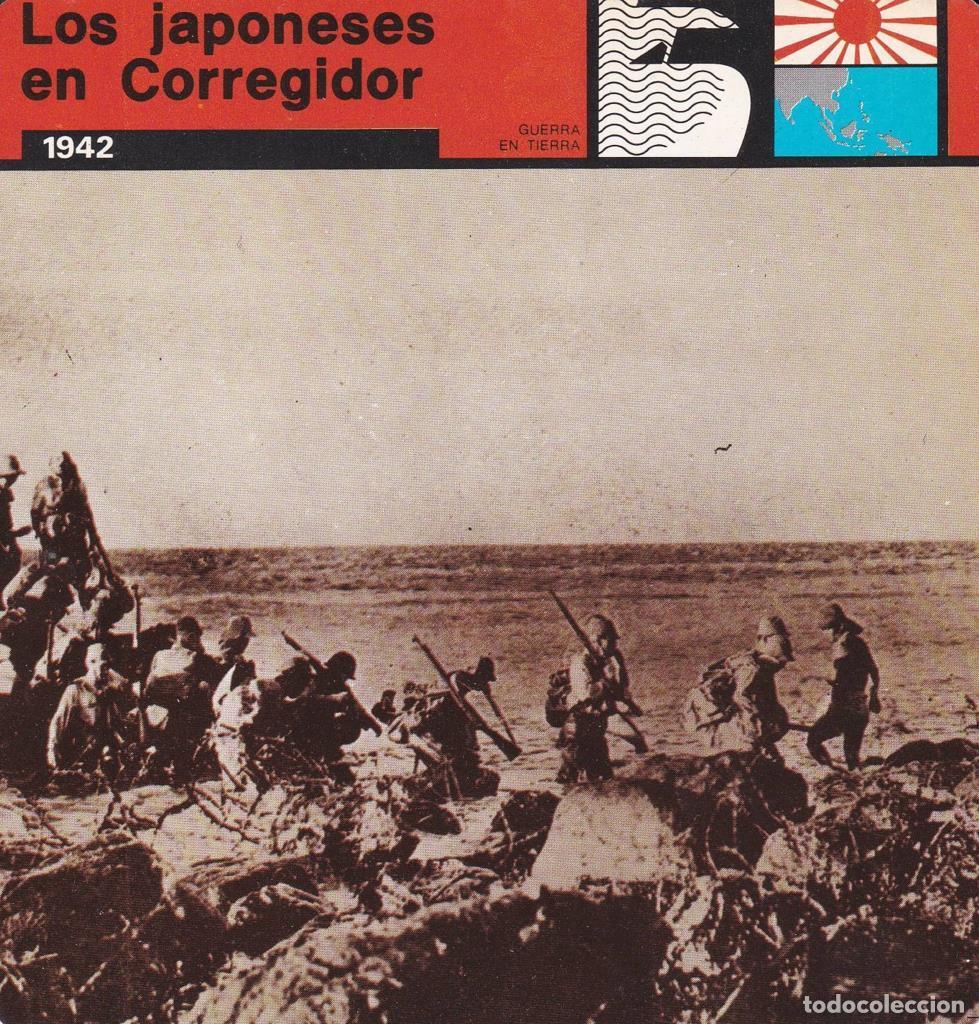 Postales: FICHA GUERRA EN TIERRA: LOS JAPONESES EN CORREGIDOR. 1942 - NULL - Foto 1