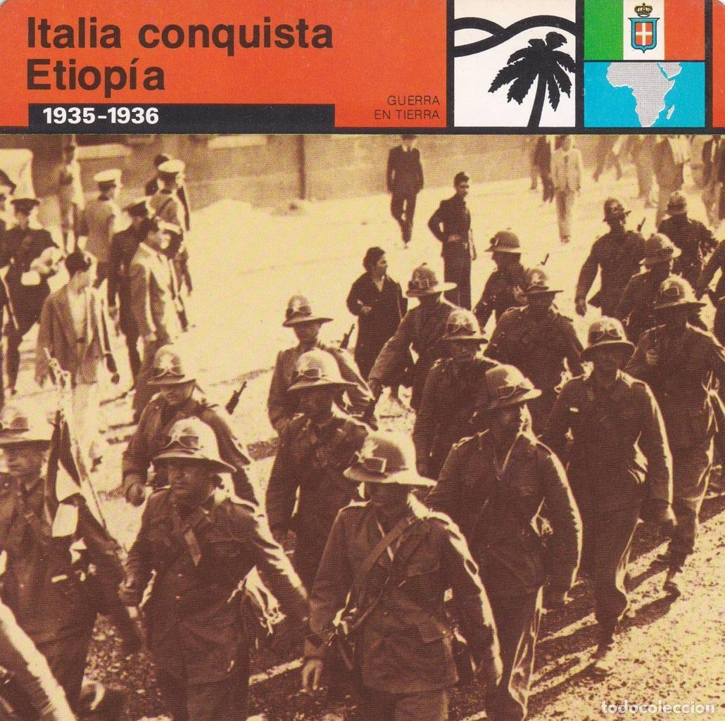 Cartes Postales: FICHA GUERRA EN TIERRA: ITALIA CONQUISTA ETIOPIA. 1935-1936 - NULL