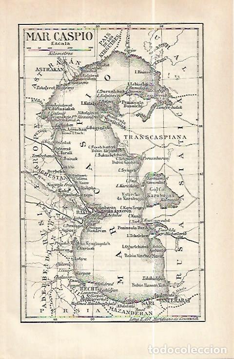 Postais: LAMINA ESPASA 32353: Mapa del Mar Caspio - Varios