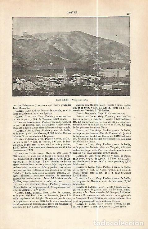 Postais: LAMINA ESPASA 32361: Vista de Castel del Rio, Italia - Varios
