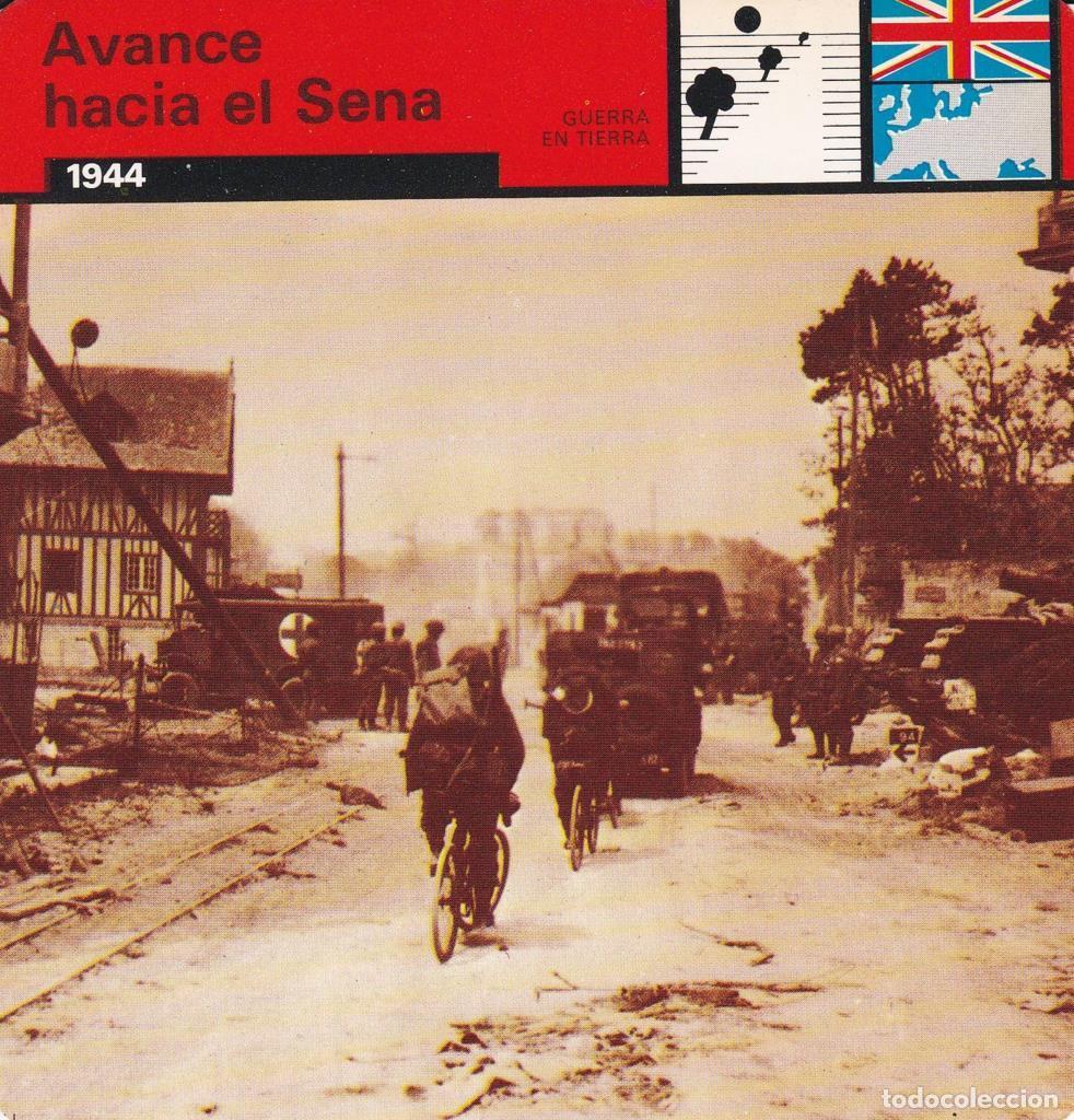 Postkarten: FICHA GUERRA EN TIERRA: AVANCE HACIA EL SENA. 1944 - NULL