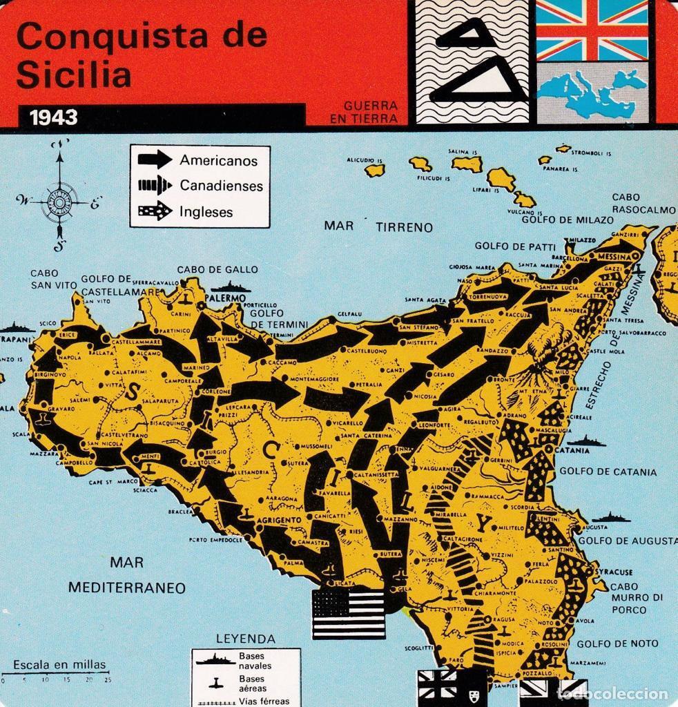 Cartoline: FICHA GUERRA EN TIERRA: CONQUISTA DE SICILIA. 1943 - NULL
