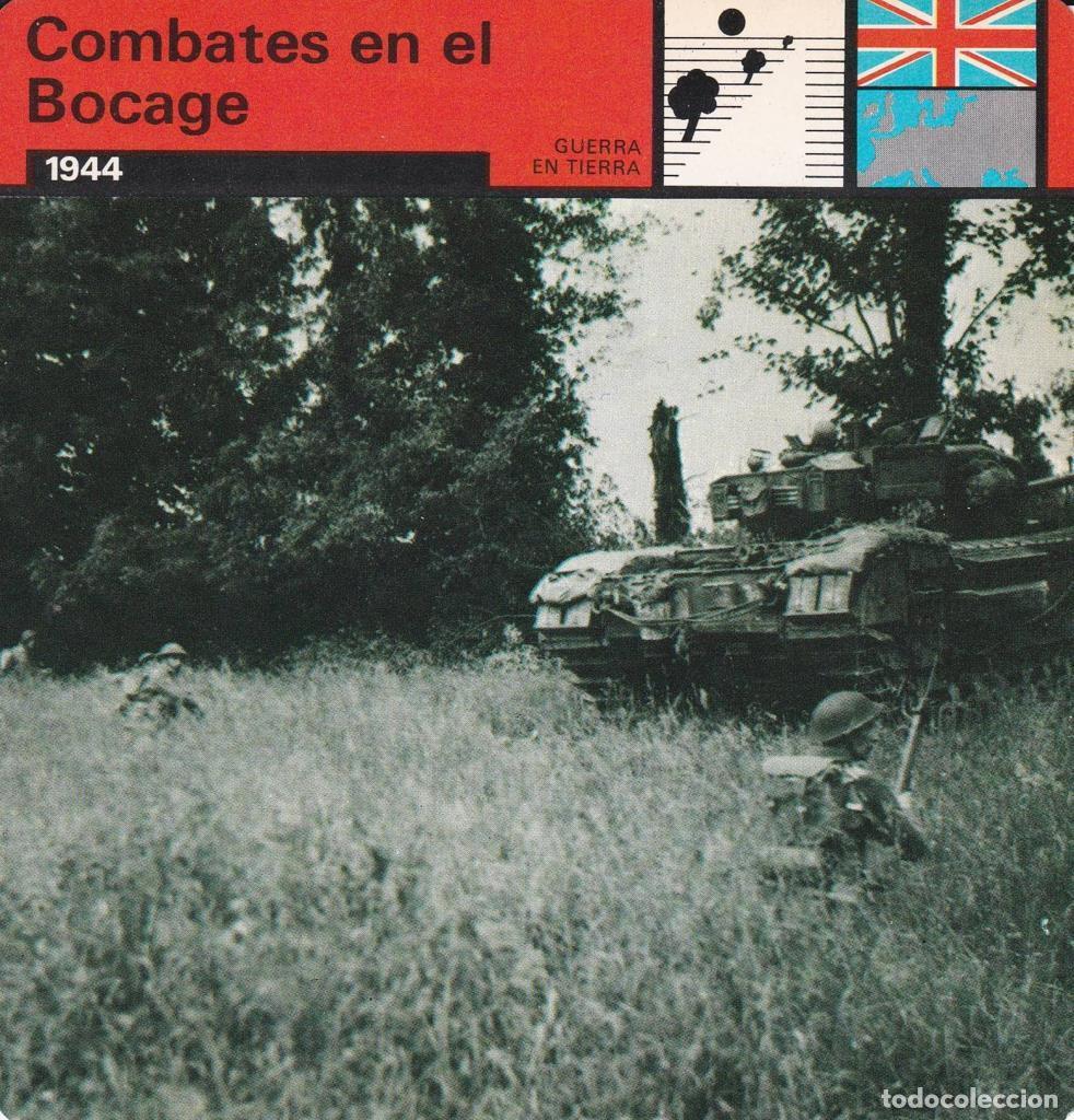Postales: FICHA GUERRA EN TIERRA: COMBATES EN EL BOCAGE. 1944 - NULL - Foto 1
