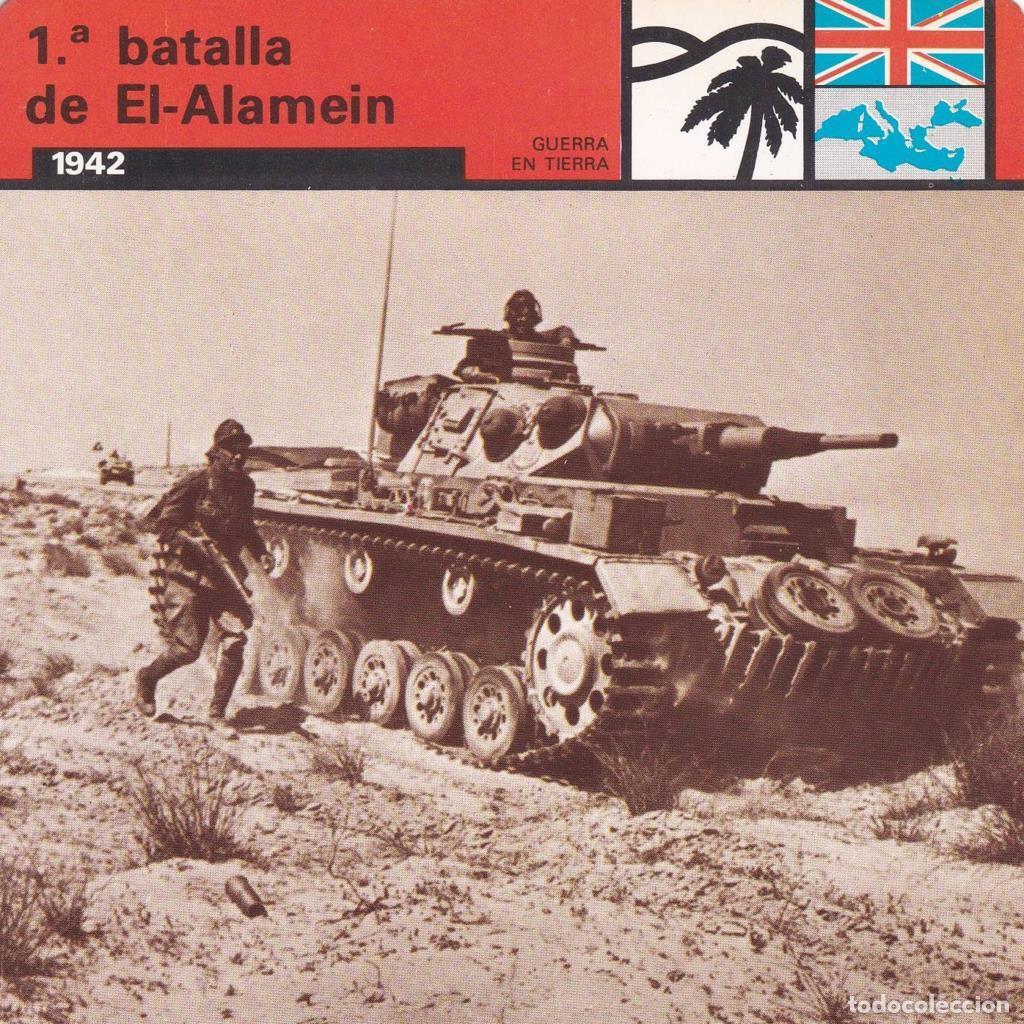 Cartoline: FICHA GUERRA EN TIERRA: 1 BATALLA DE EL-ALAMEIN. 1942 - NULL