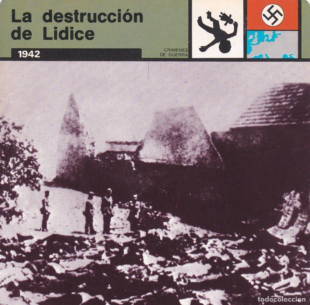 Postcards: FICHA CRIMENES DE GUERRA: LA DESTRUCCION DE LIDICE. 1942 - NULL