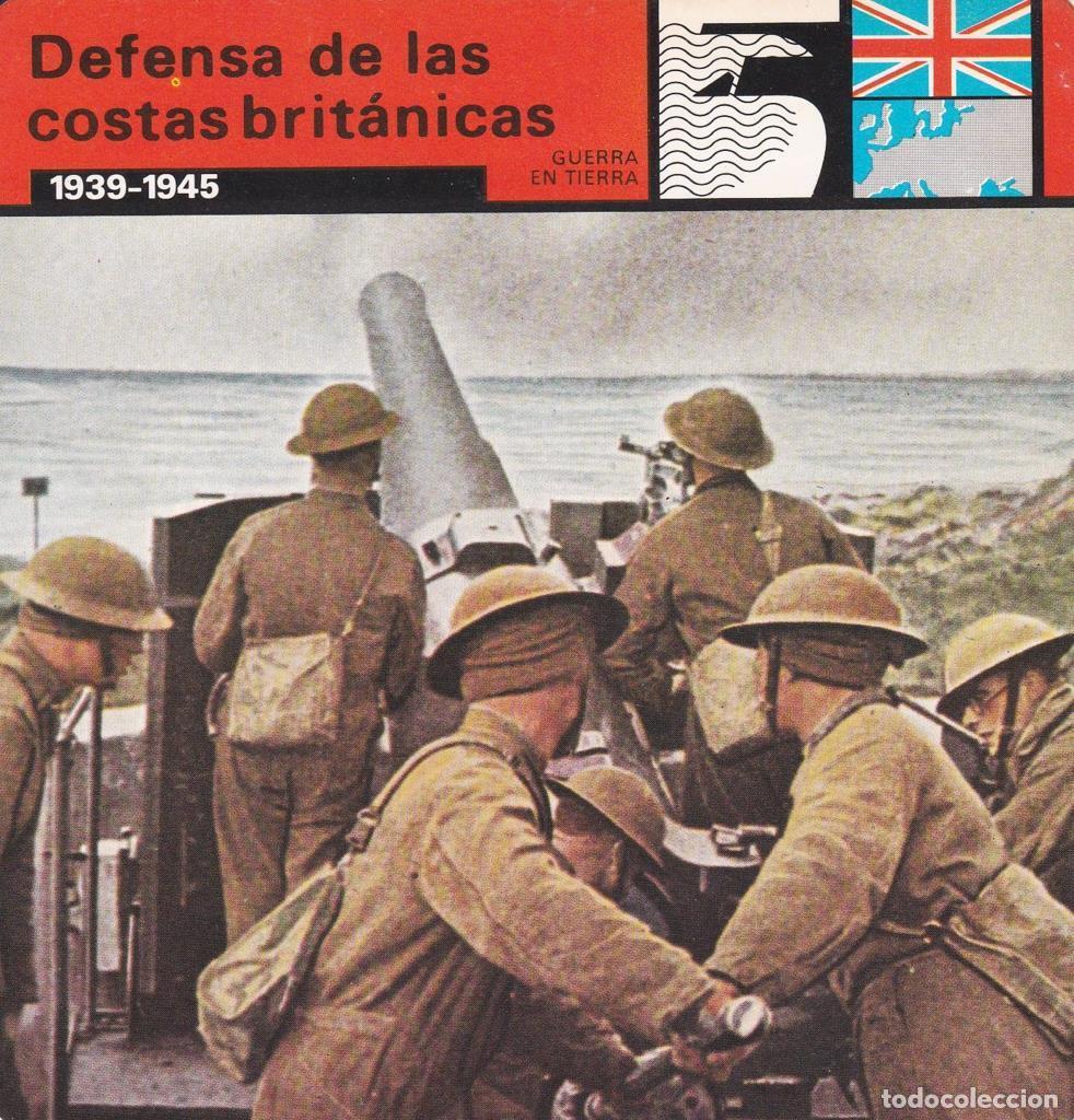 Postcards: FICHA GUERRA EN TIERRA: DEFENSA DE LAS COSTAS BRITANICAS. 1939-1945 - NULL