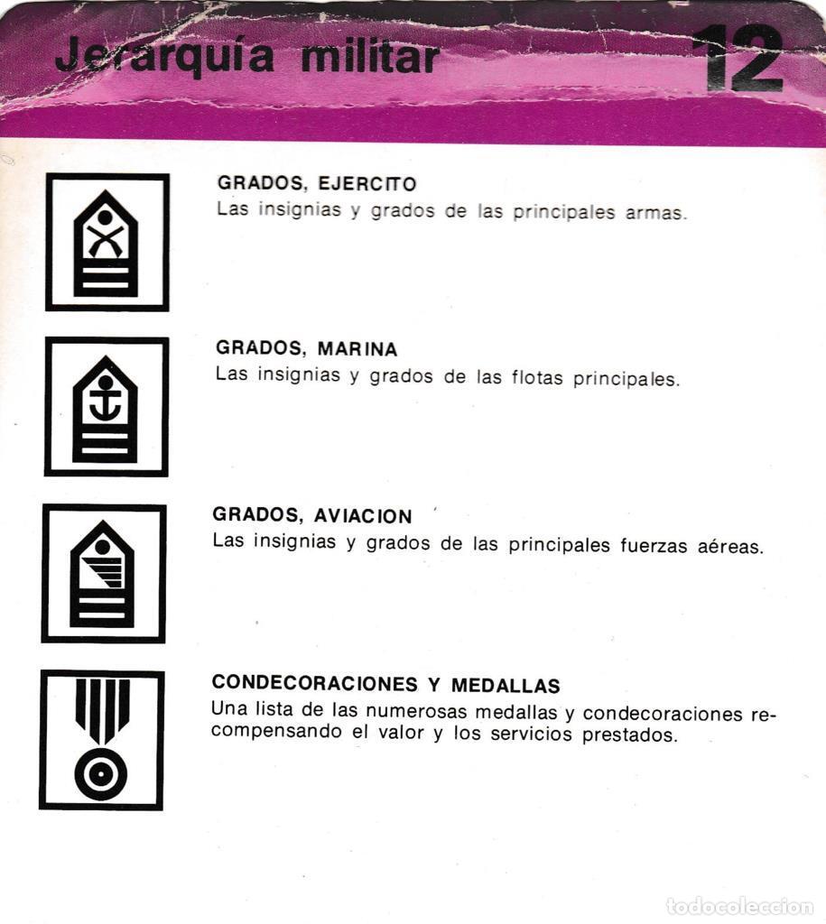 Postcards: FICHA JERARQUIA MILITAR: GRADOS EJERCITO; GRADOS MARINA; GRADOS AVIACION; CONDECORACIONES Y MEDALLAS