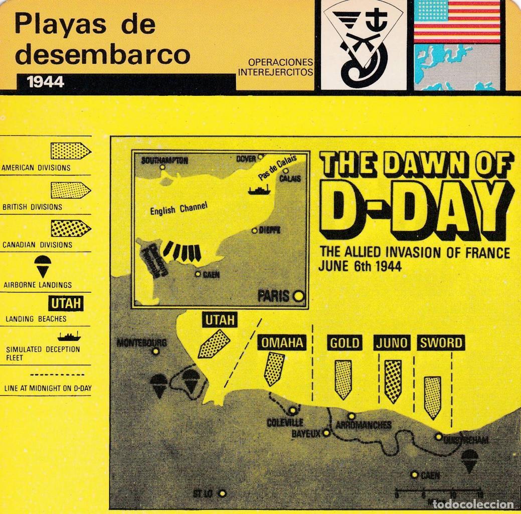 Postcards: FICHA OPERACIONES INTEREJERCITOS: PLAYAS DE DESEMBARCO. 1944 - NULL