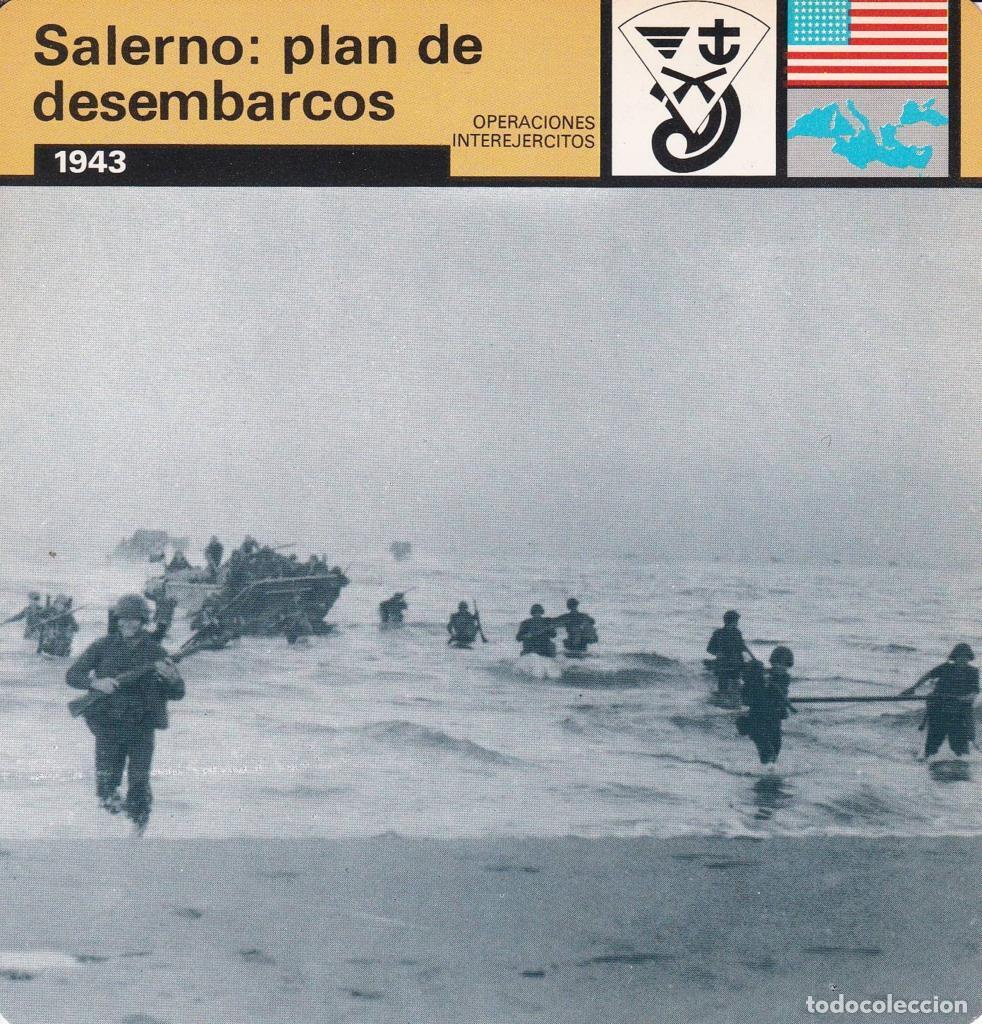 Cartoline: FICHA OPERACIONES INTEREJERCITOS: SALERNO: PLAN DE DESEMBARCOS. 1943 - NULL