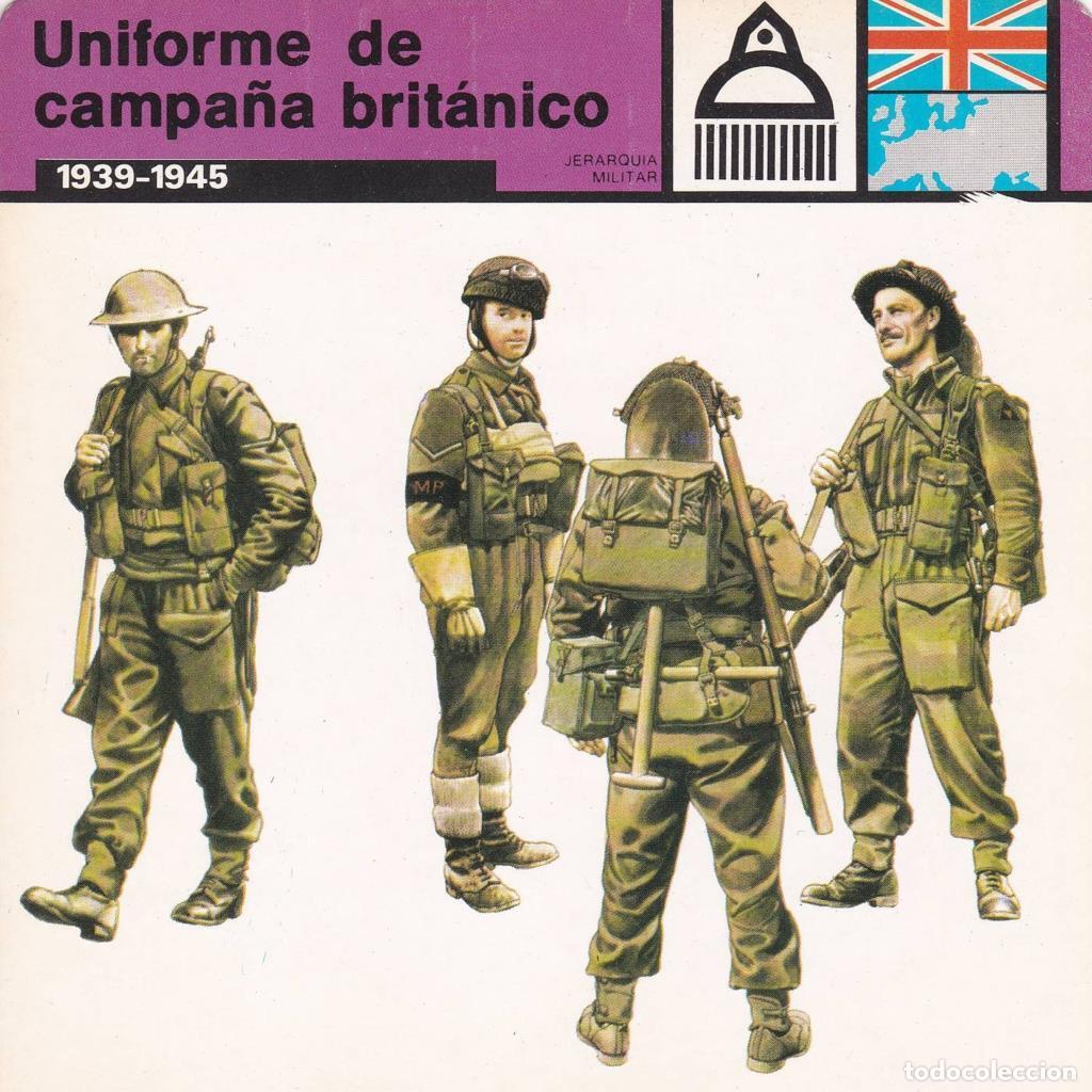 Cartoline: FICHA JERARQUIA MILITAR: UNIFORME DE CAMPA&Ntilde;A BRITANICO. 1939-1945 - NULL