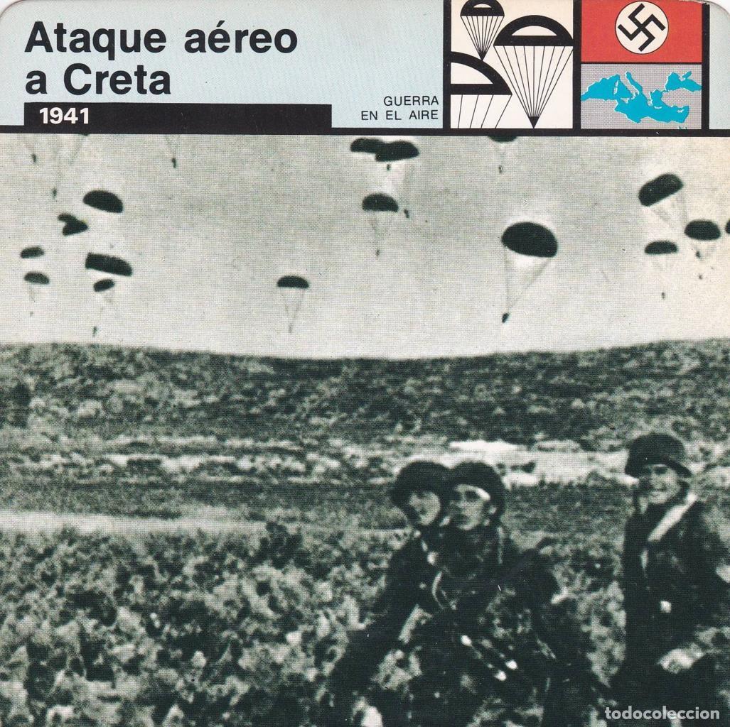 Postales: FICHA GUERRA EN EL AIRE: ATAQUE AEREO A CRETA. 1941 - NULL