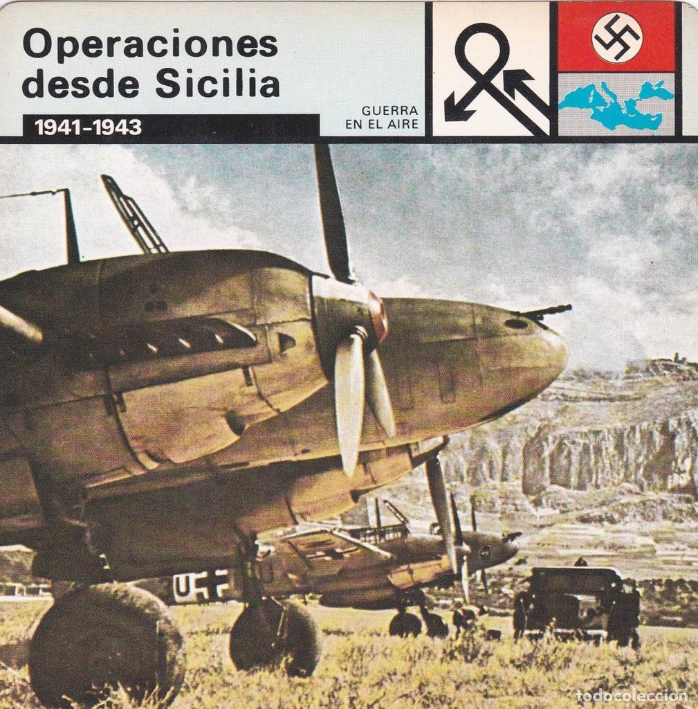 Postales: FICHA GUERRA EN EL AIRE: OPERACIONES DESDE SICILIA. 1941-1943 - NULL