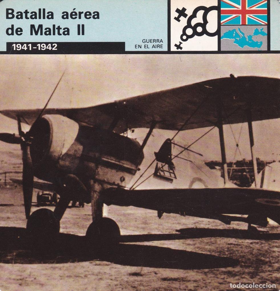 Postales: FICHA GUERRA EN EL AIRE: BATALLA AEREA DE MALTA II. 1941-1942 - NULL