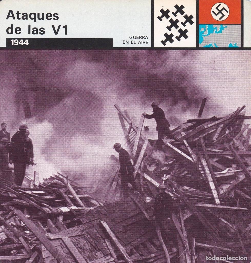 Postales: FICHA GUERRA EN EL AIRE: ATAQUES DE LAS V1. 1944 - NULL