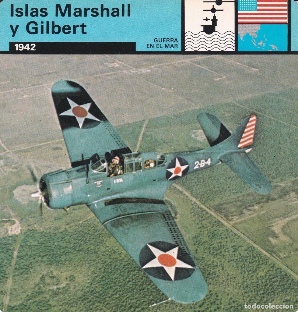 Postales: FICHA GUERRA EN EL MAR: ISLAS MARSHALL Y GILBERT. 1942 - NULL - Foto 1