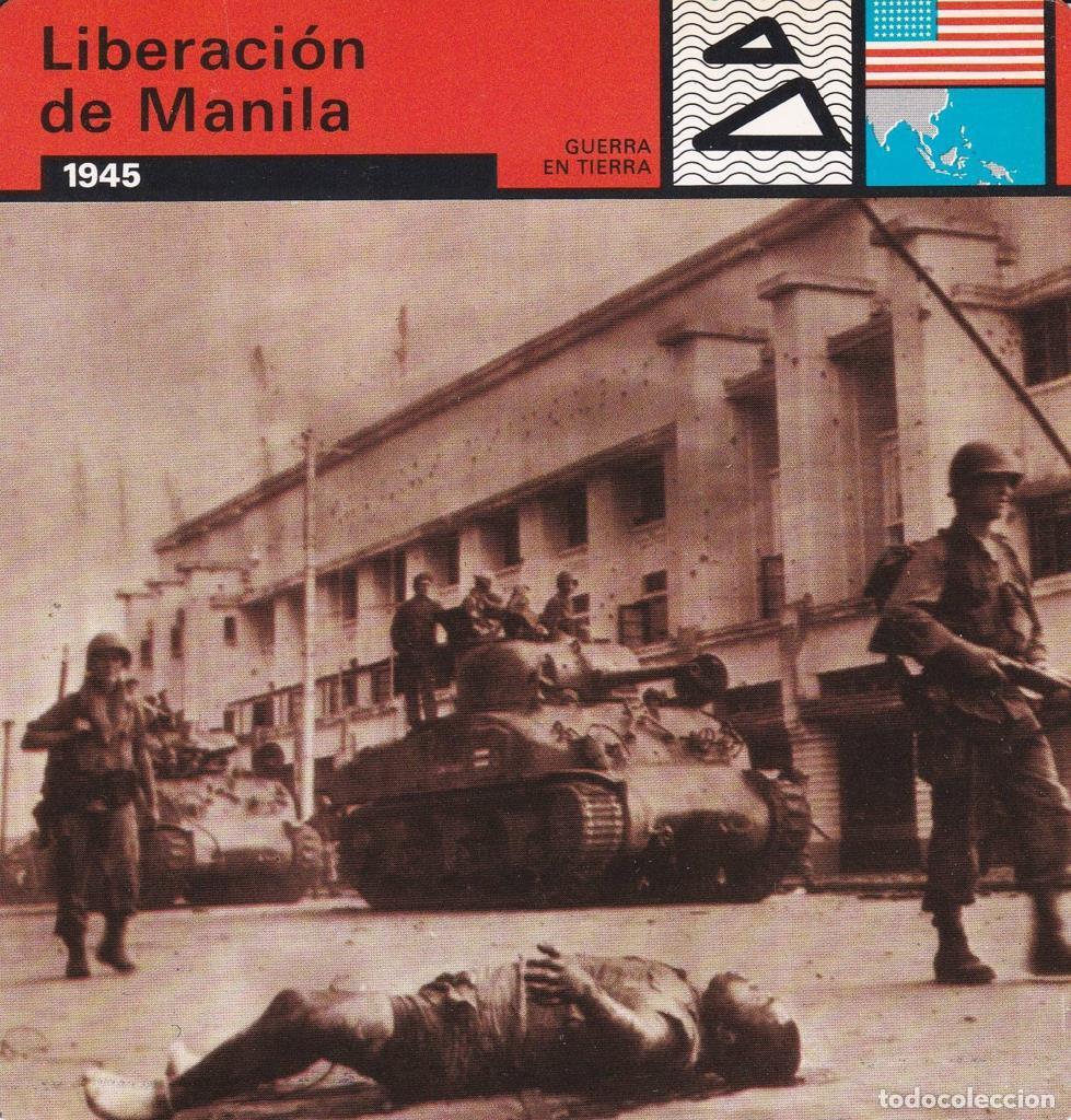 Postales: FICHA GUERRA EN TIERRA: LIBERACION DE MANILA. 1945 - NULL