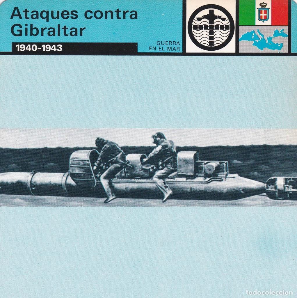 Postcards: FICHA GUERRA EN EL MAR: ATAQUES CONTRA GIBRALTAR. 1940-1943 - NULL