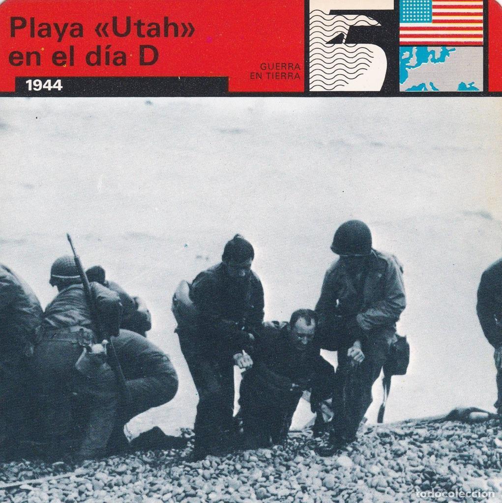 Postkarten: FICHA GUERRA EN TIERRA: PLAYA UTAH&rdquo; EN EL DIA D. 1944&rdquo; - NULL